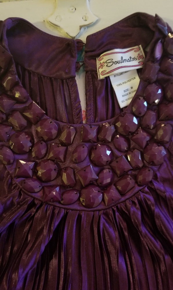 Deep purple, beaded tank top